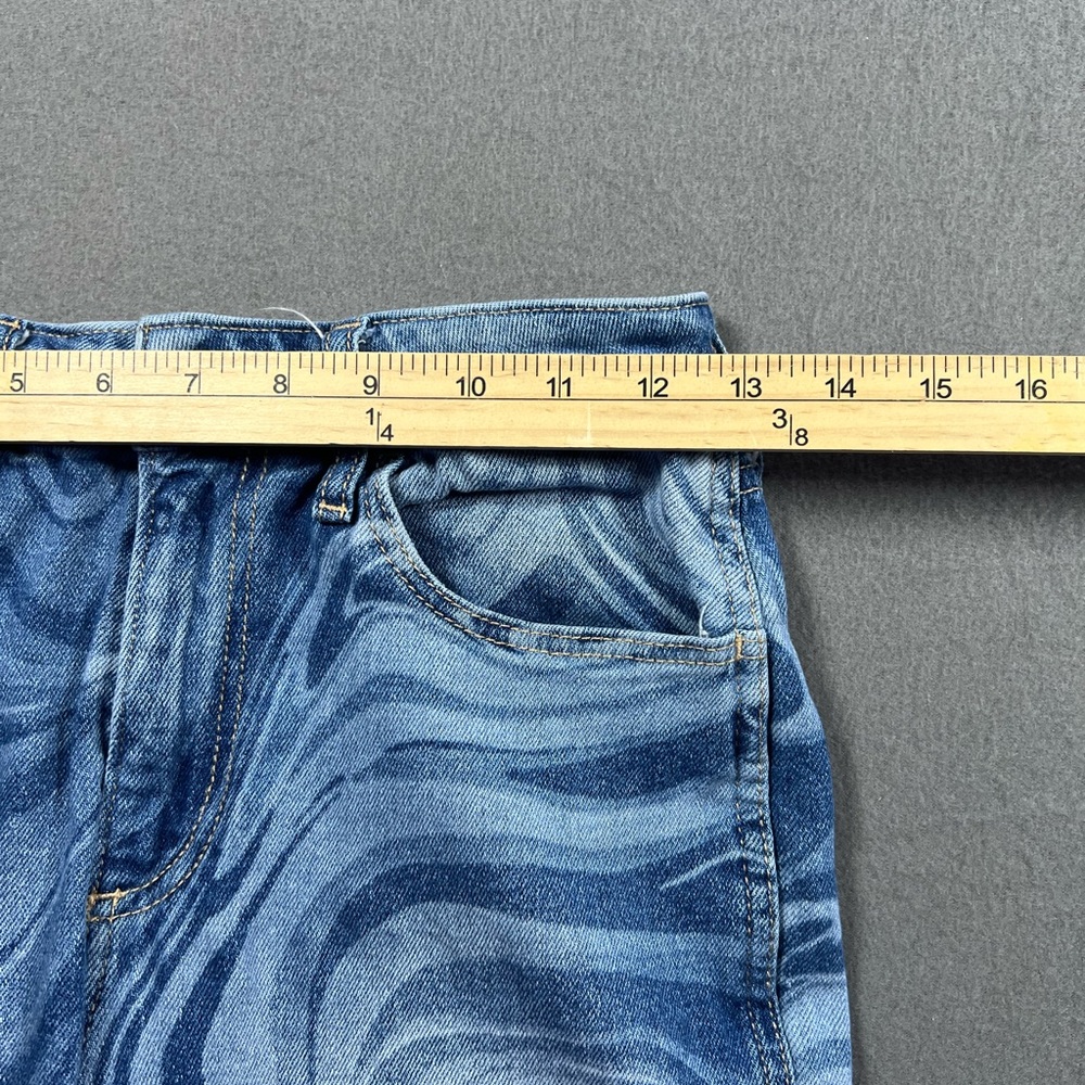 Hollister Curvy High Rise Mom Jeans Blue Marble Swirl Size 25x25 - Picture 5 of 8